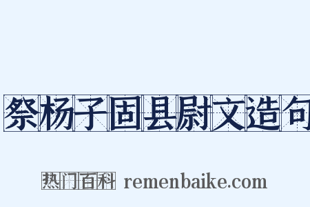 祭杨子固县尉文造句是什么意思的图片